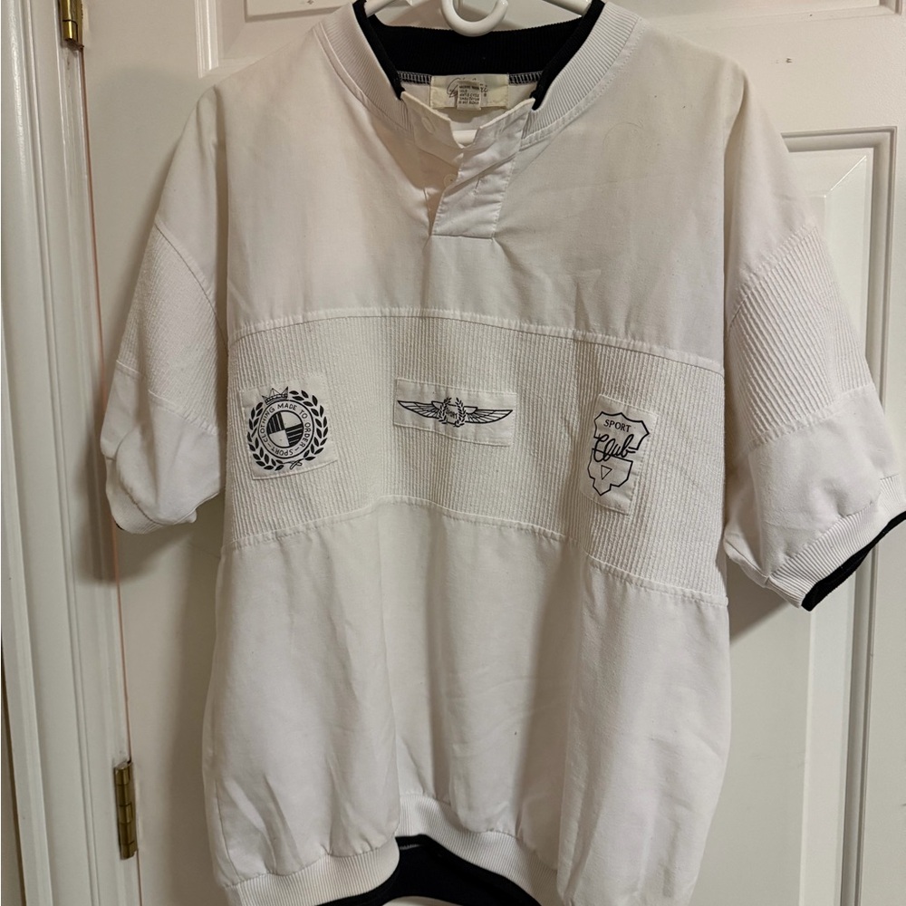 Men's Vintage Sport Club White Short Sleeve Shirt